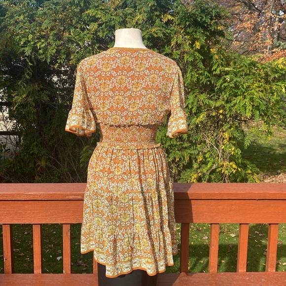 Max Studio NWOT orange and green dress,no flaws, measurements in photos - Picture 3 of 12